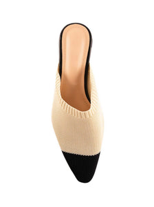 KNIT MULES - Nude/Black